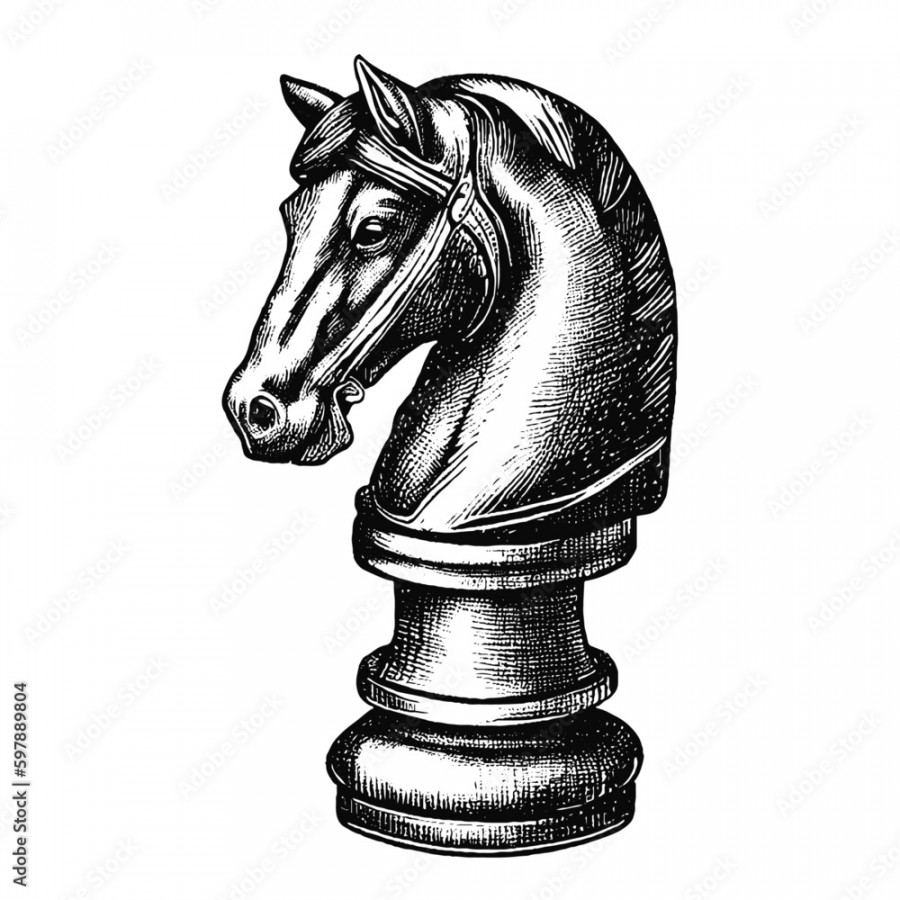 knight sketch vintage chess figure Stock-Vektorgrafik  Adobe Stock