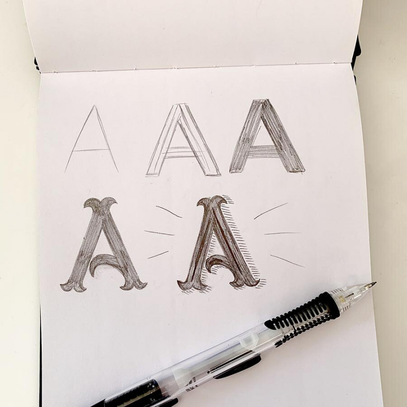 Learn To Draw the Letter A - Beginning Hand Lettering / Food