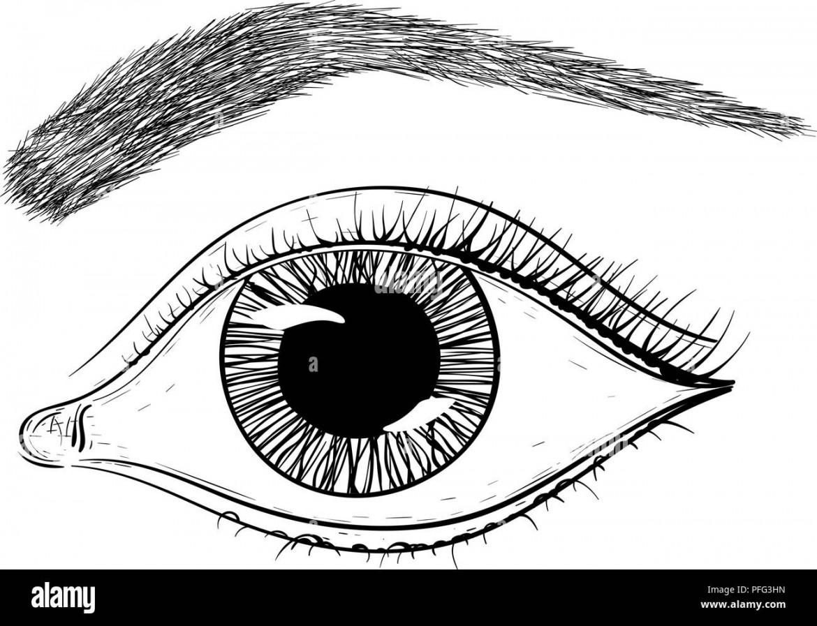 Line drawing eye Black and White Stock Photos & Images - Alamy