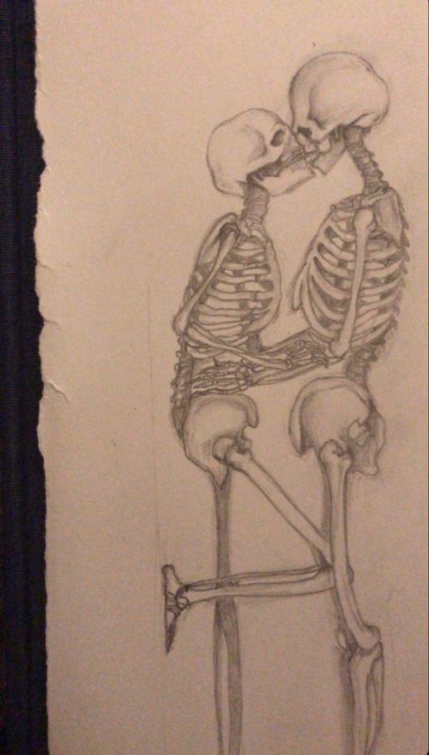 love skeleton aesthetic drawing  Skeleton art drawing, Skeleton