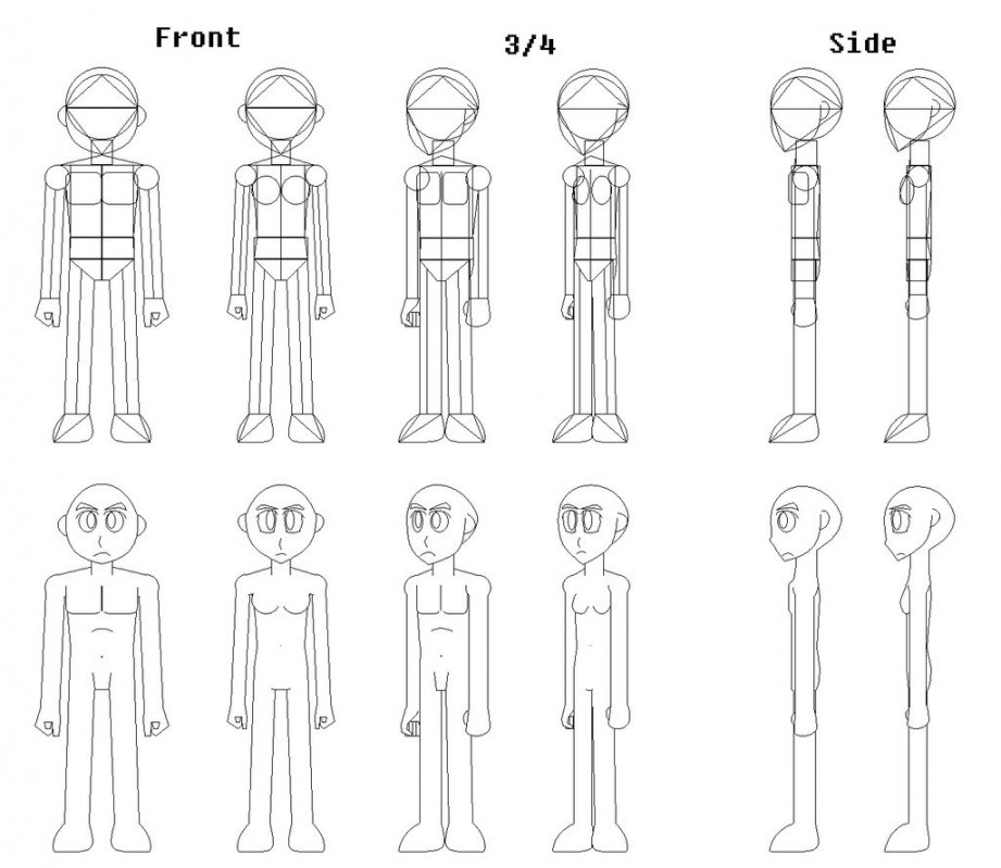 Male and Female Character Template by karatDVNO on DeviantArt