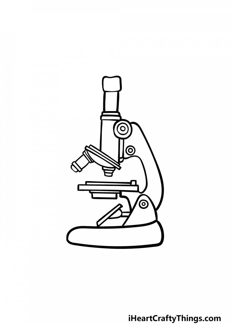 Microscope Drawing - How To Draw A Microscope Step By Step