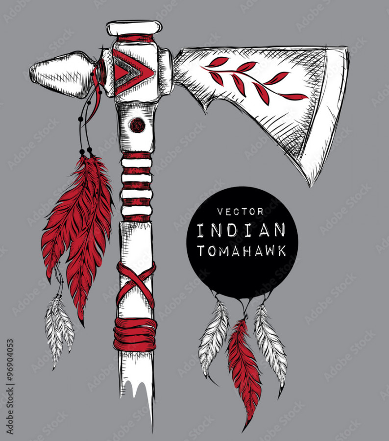 Native Indian tomahawk. Indian weapon