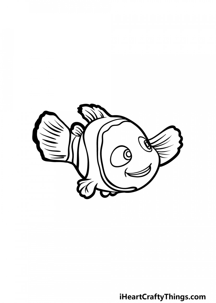 Nemo Drawing - How To Draw Nemo Step By Step