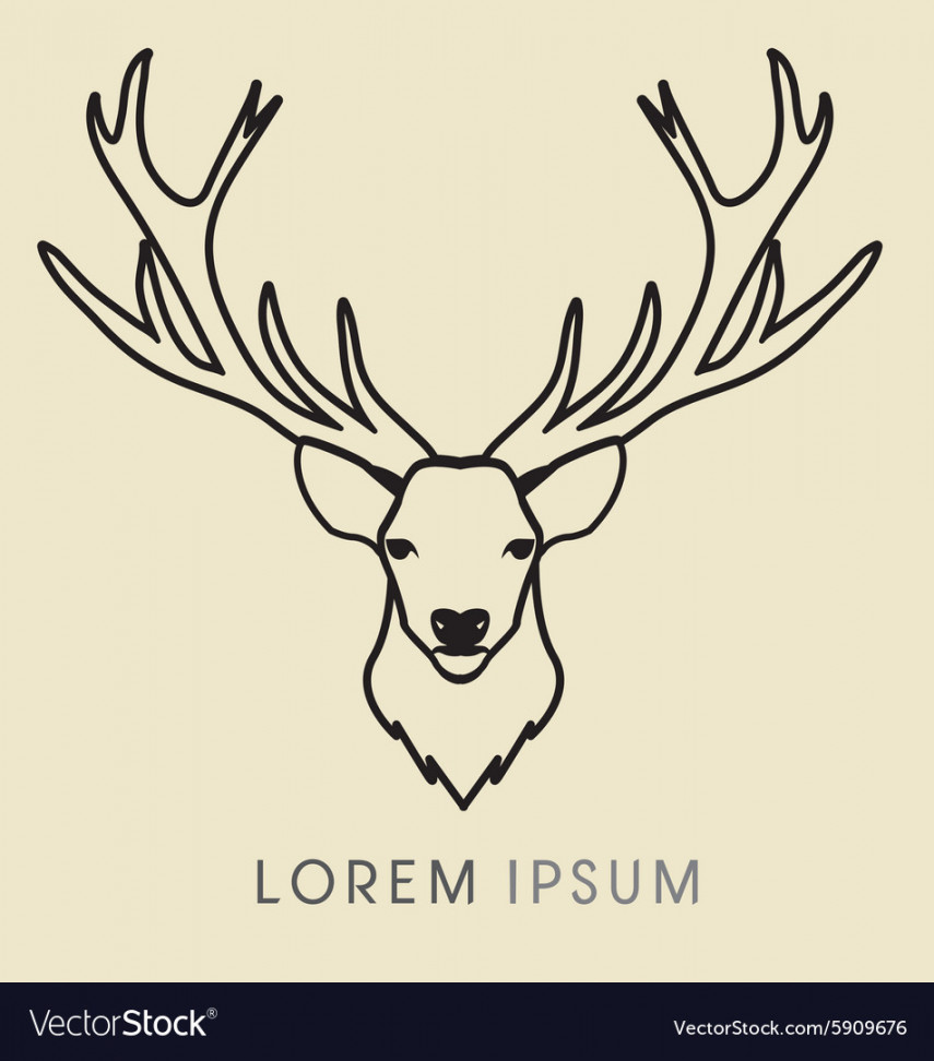 Outline deer head Royalty Free Vector Image - VectorStock