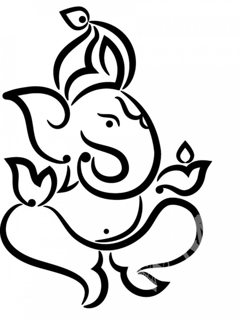 Pics For > Ganpati Images For Drawing  Ganesha drawing, Ganesha