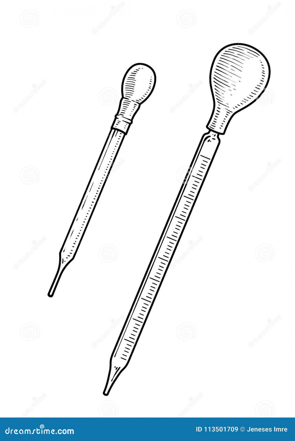 Pipette Illustration, Drawing, Engraving, Ink, Line Art, Vector