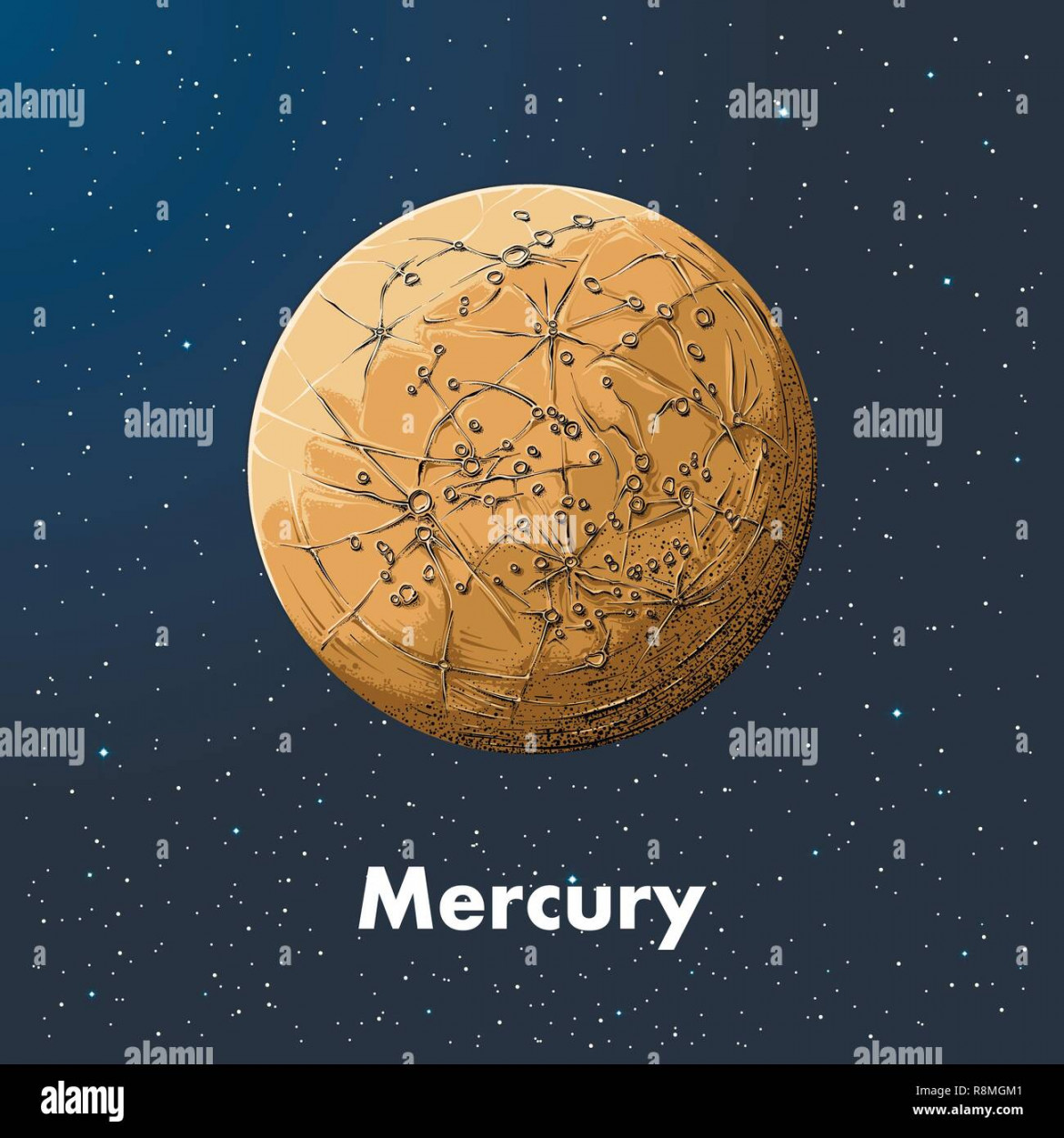 Planet mercury drawing hi-res stock photography and images - Alamy