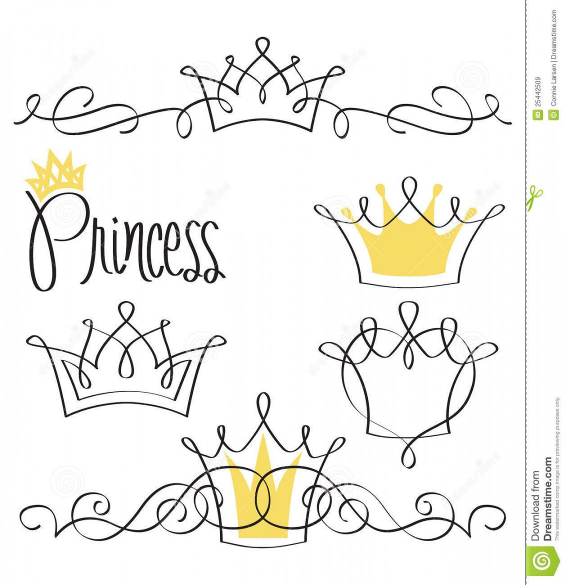 Princess Crown Set/eps  Princess tattoo, Crown drawing, Princess