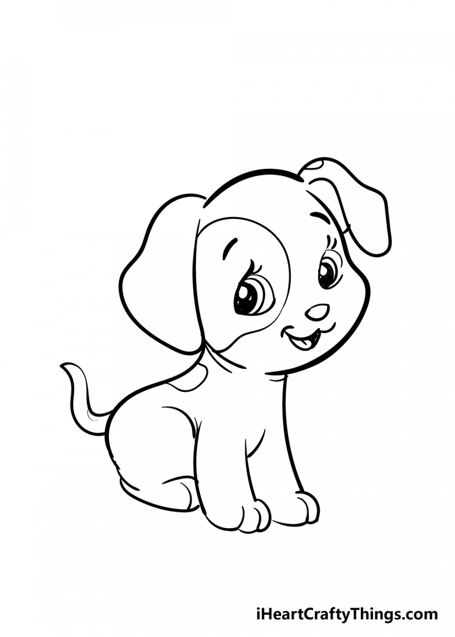 Puppy Drawing - How To Draw A Puppy Step By Step