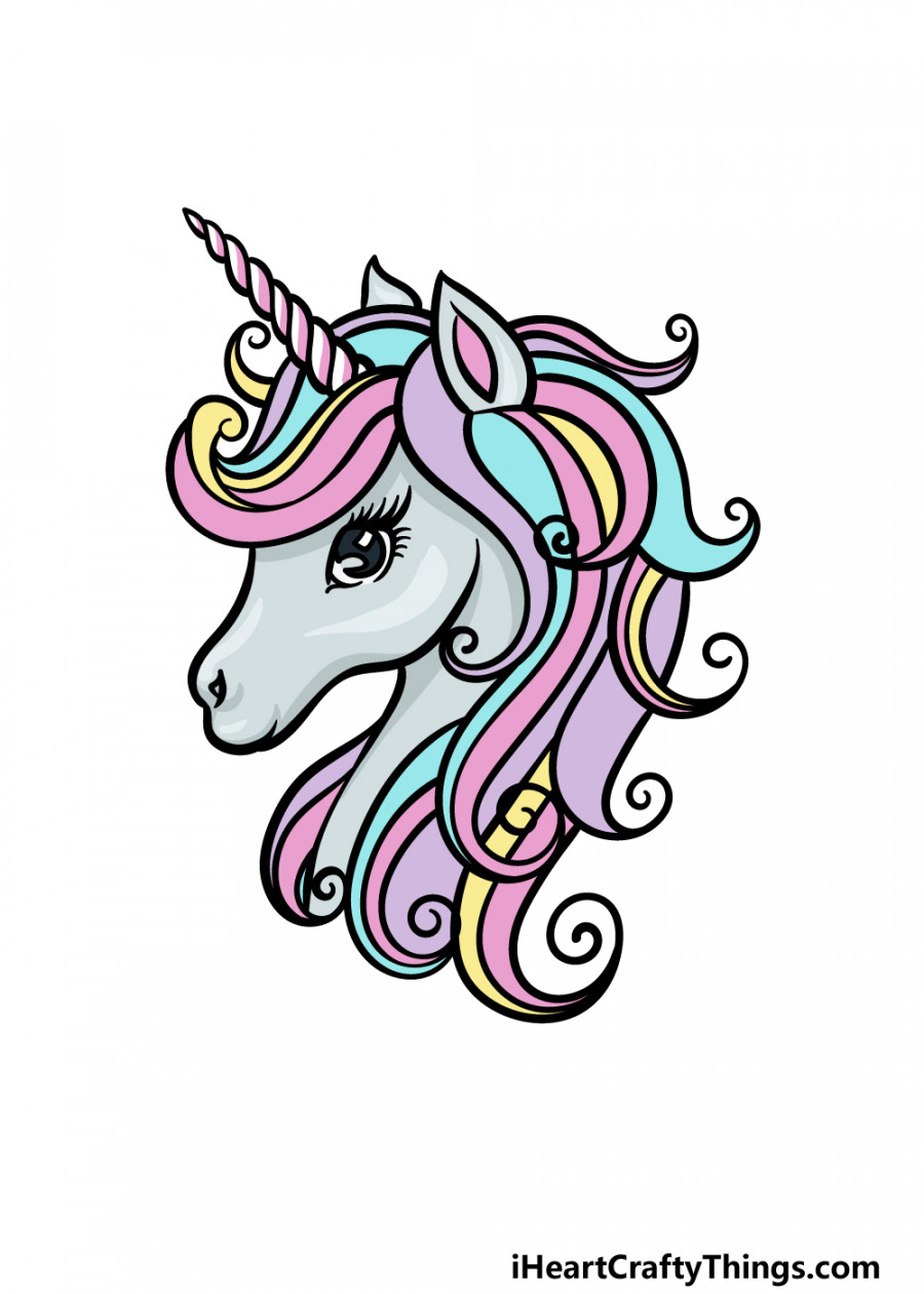 Rainbow Unicorn Drawing - How To Draw A Rainbow Unicorn Step By Step