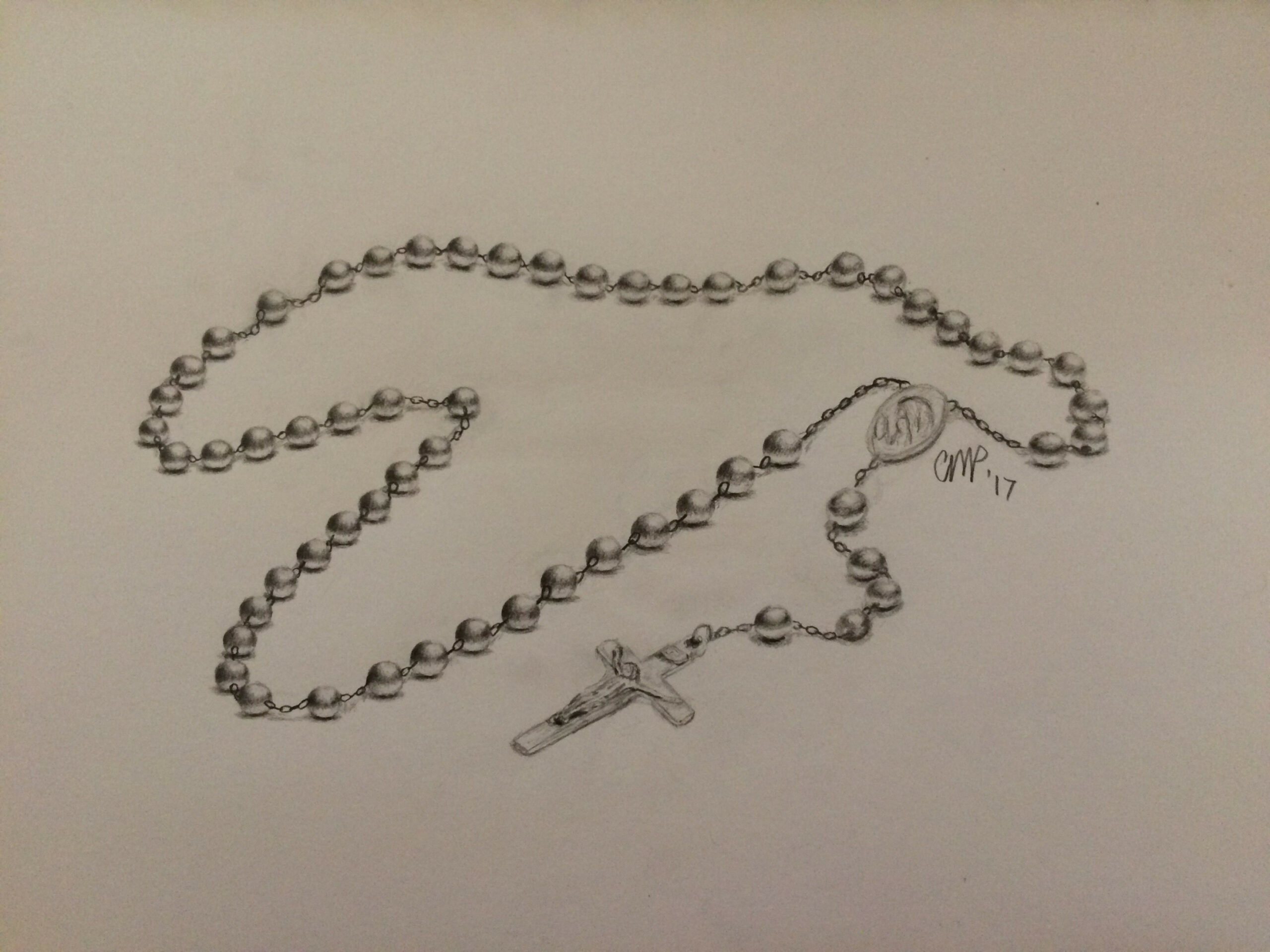 Realistic sketch I did of a rosary  Rosary drawing, Rosary tattoo