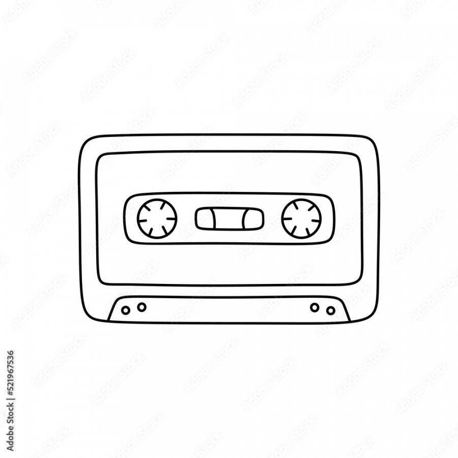 Retro cassette tape isolated on white background