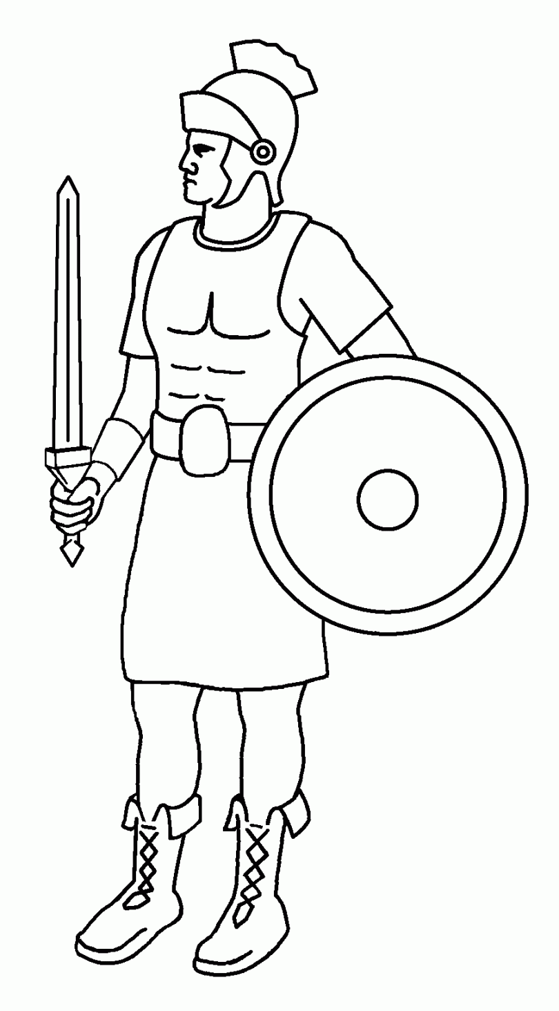 Roman Soldier Outline Drawing - Roman Soldier Sketch  Soldier