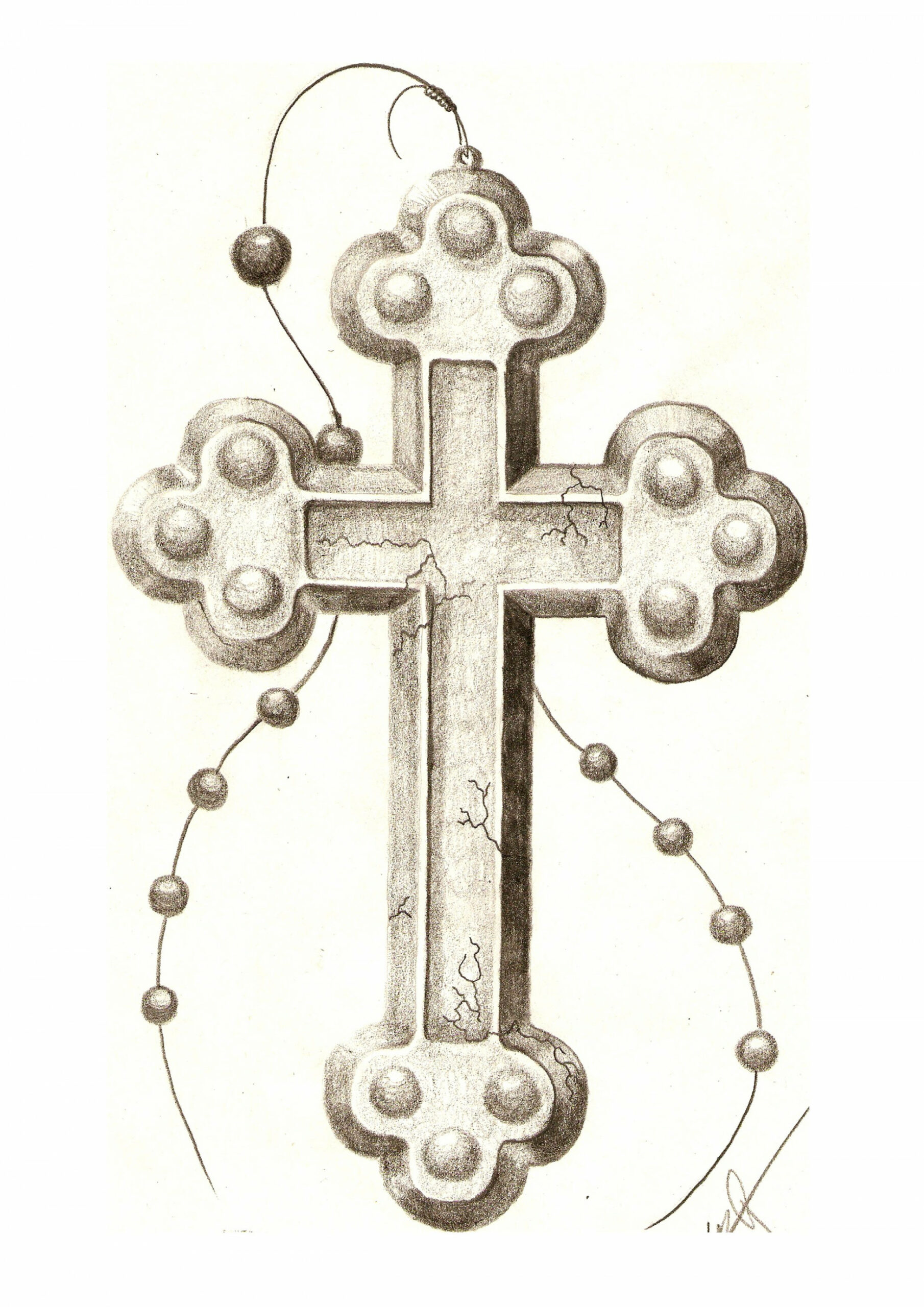 Rosary draw  Cross drawing, Rosary drawing, Rosary drawing design