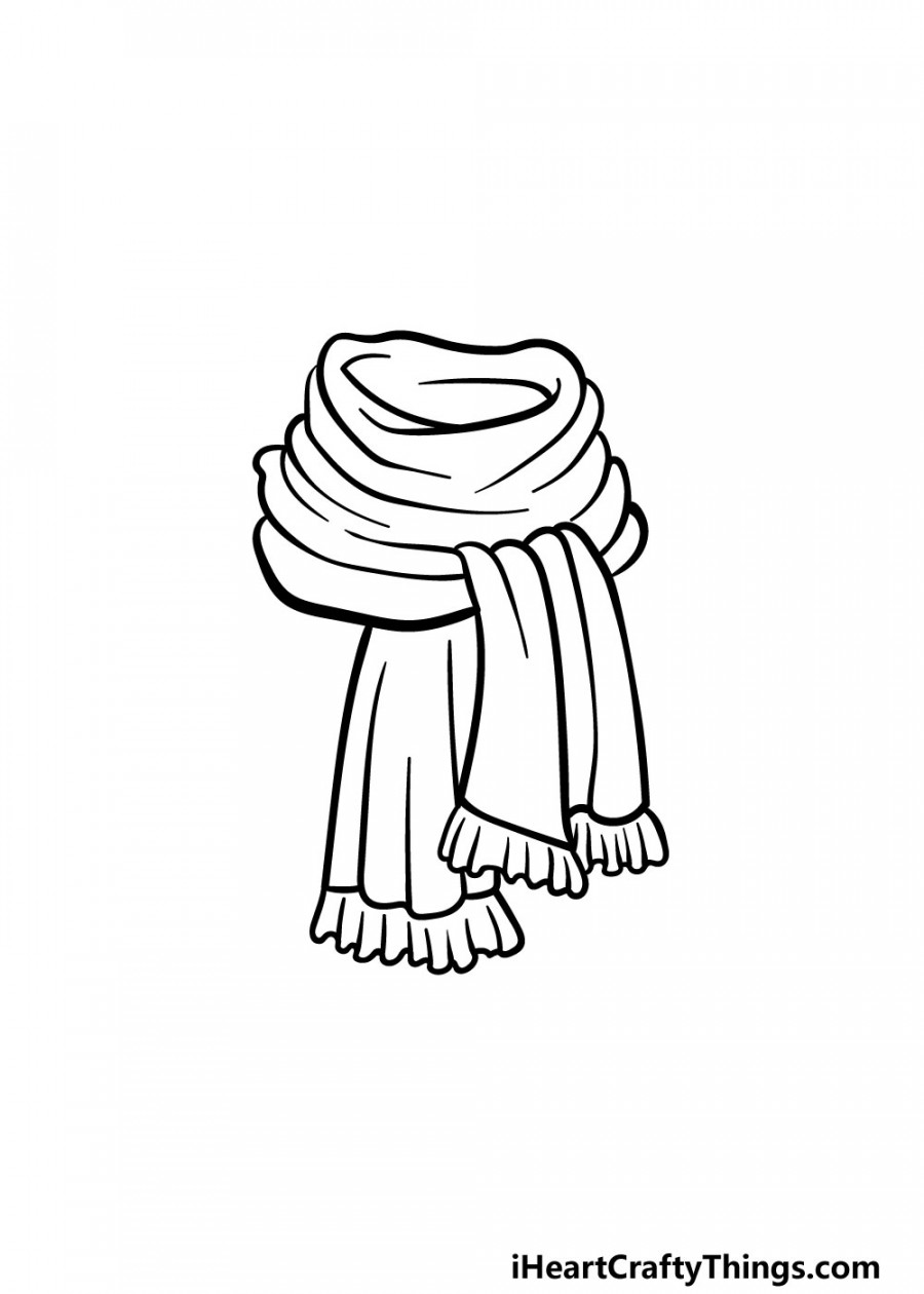 Scarf Drawing - How To Draw A Scarf Step By Step