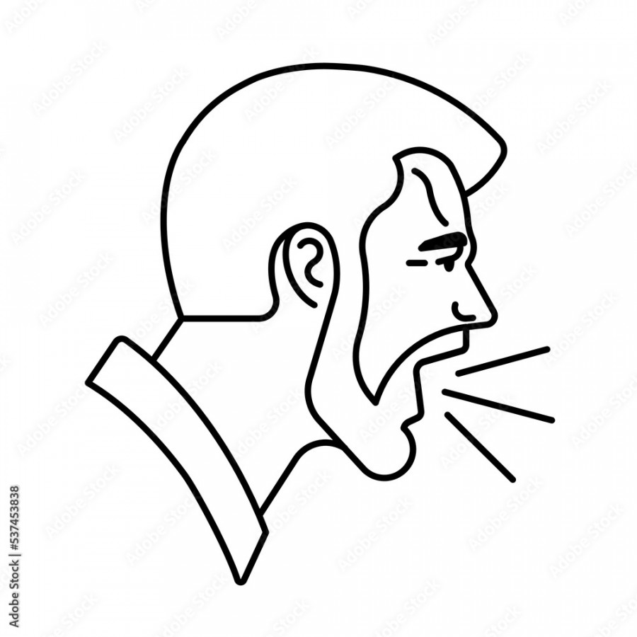 Screaming man icon. Furious aggression person yelling