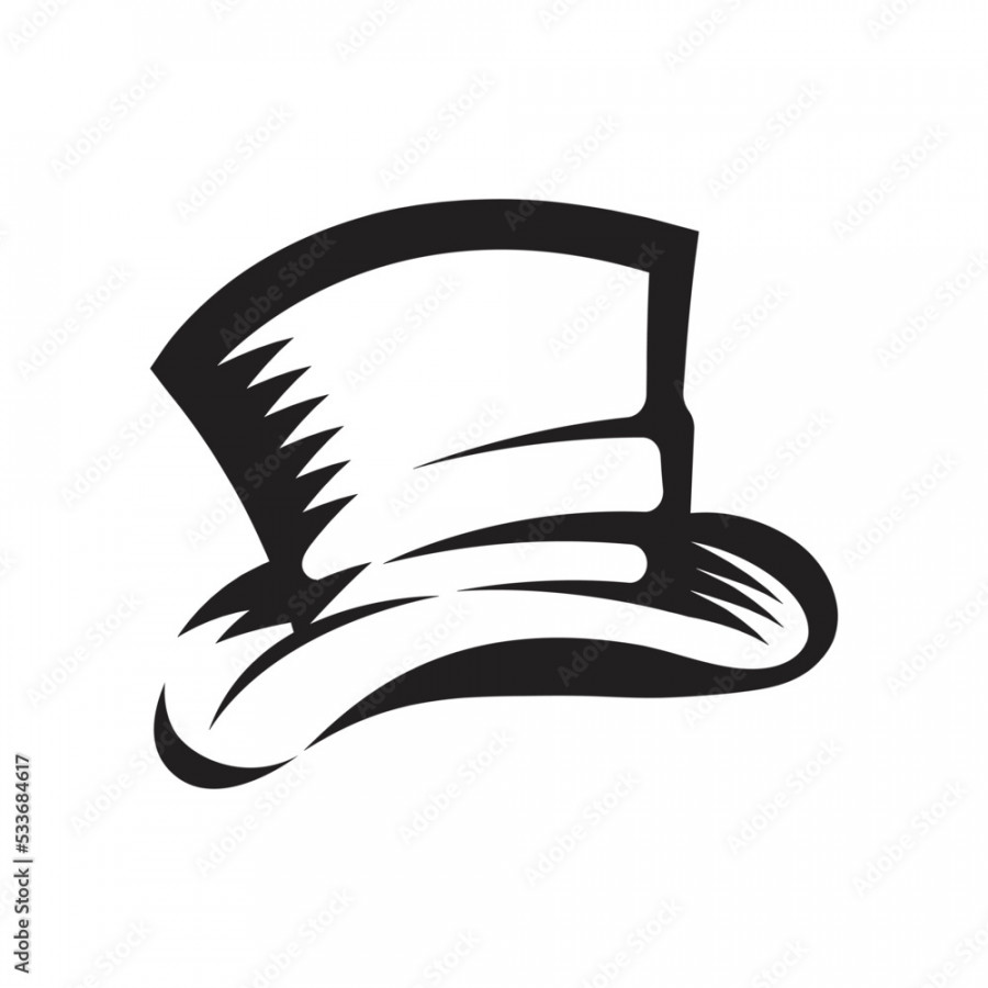 Simple black and white magician hat drawing Stock-Vektorgrafik