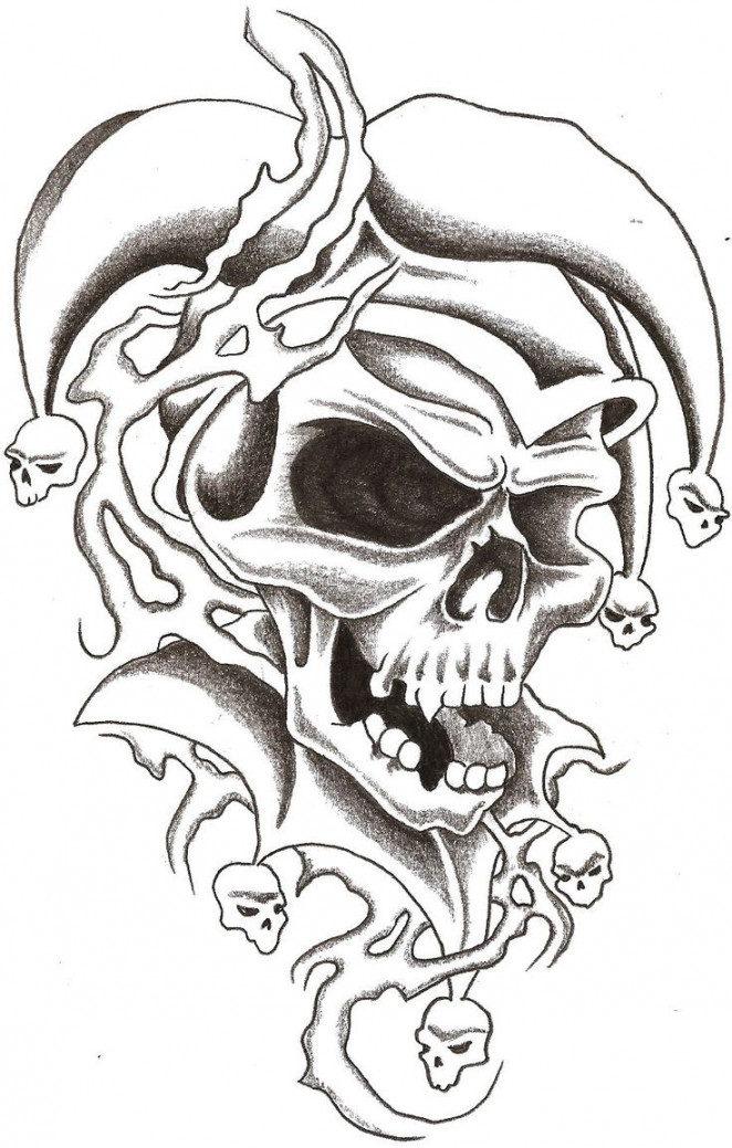 Skull Jester   Evil skull tattoo, Skull tattoo design, Jester tattoo