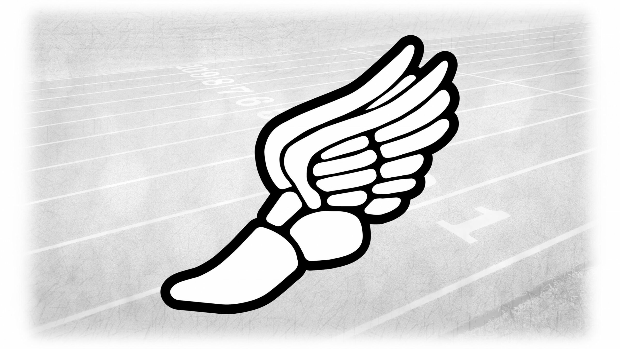 Sport Clipart: White on Black Layered Winged Running Shoe - Etsy