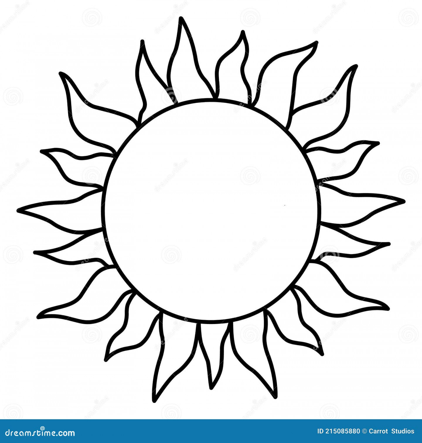 Sun Line Drawing Logo Vector Illustration Stock Vector