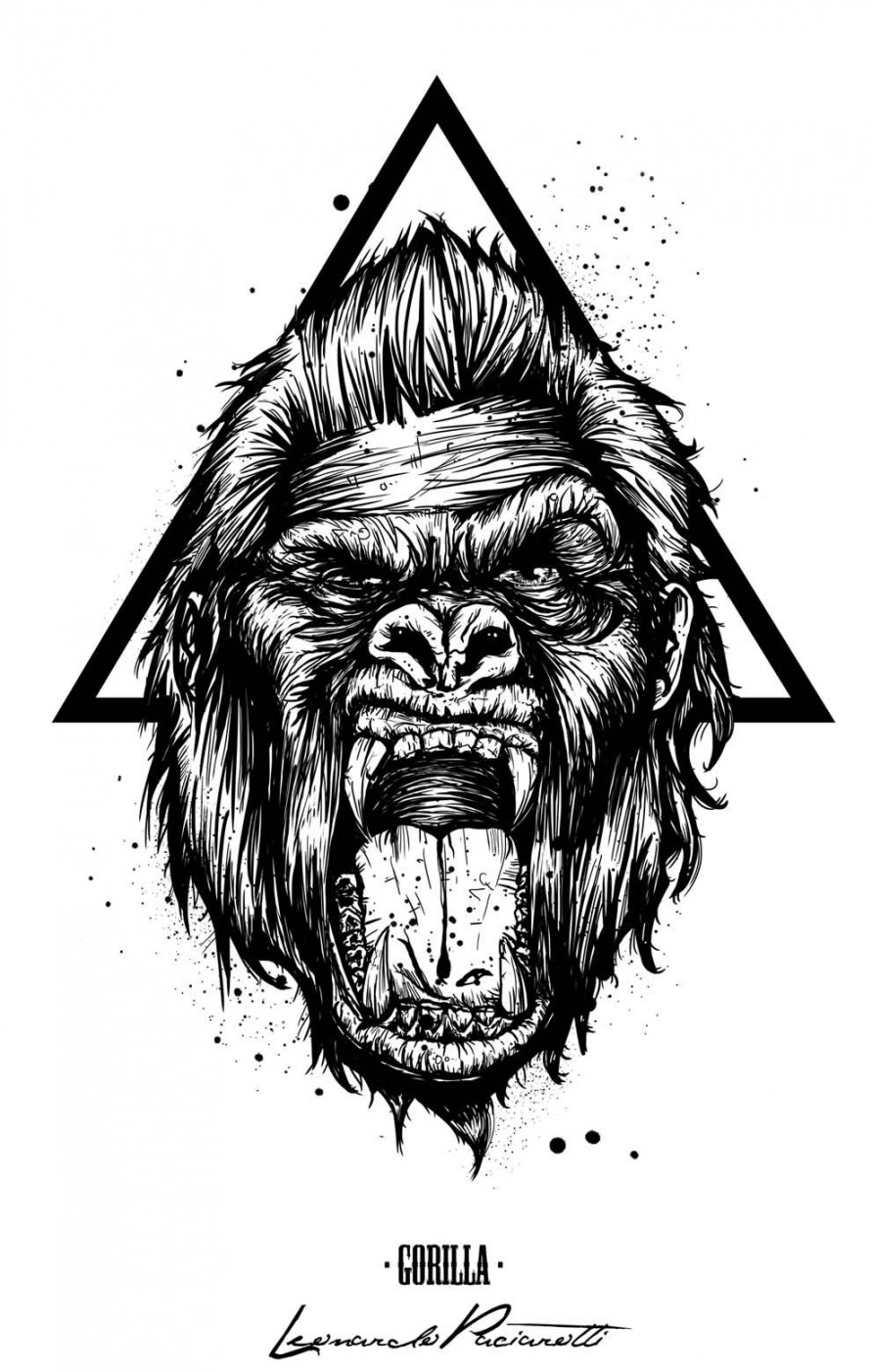 Top Gorilla Tattoo Drawings Images for Pinterest Tattoos  Gorilla