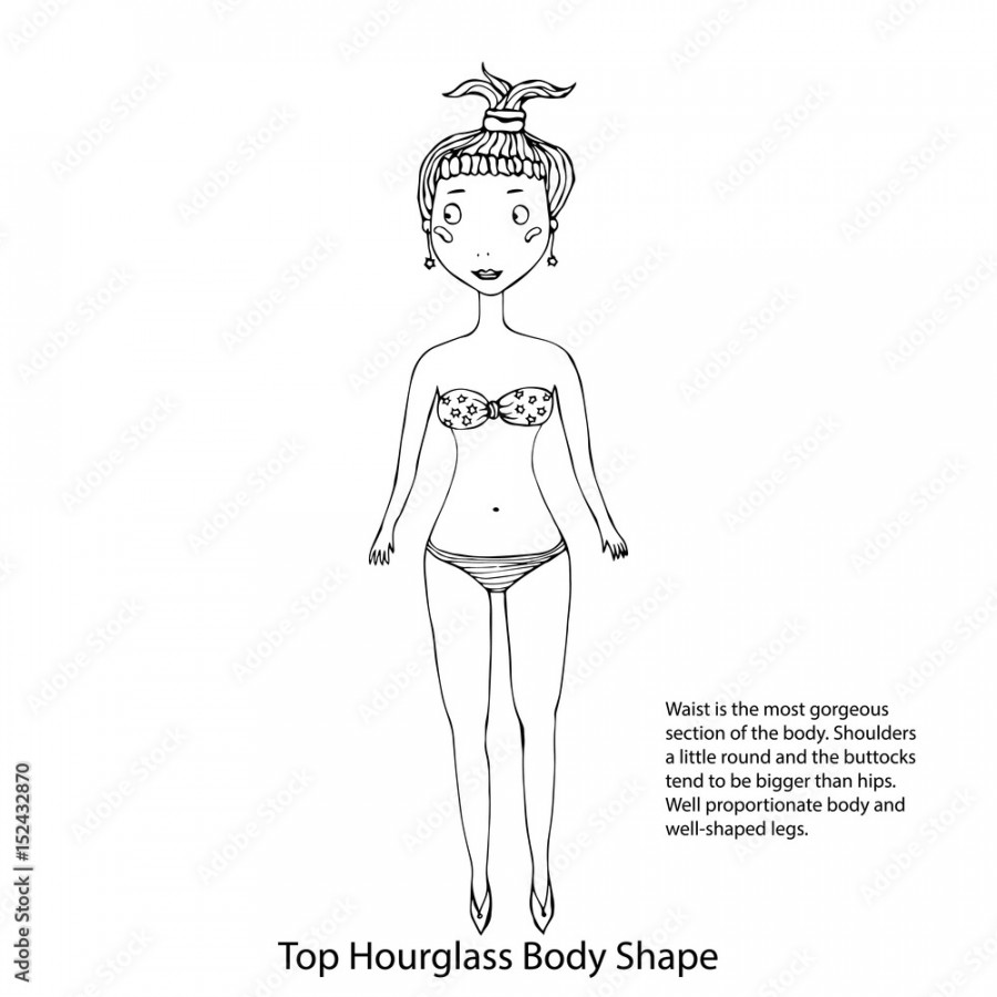 Top Hourglass Female Body Shape Sketch