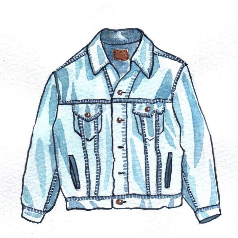 vintage denim jeans jacket mochni drawing  Jacket drawing