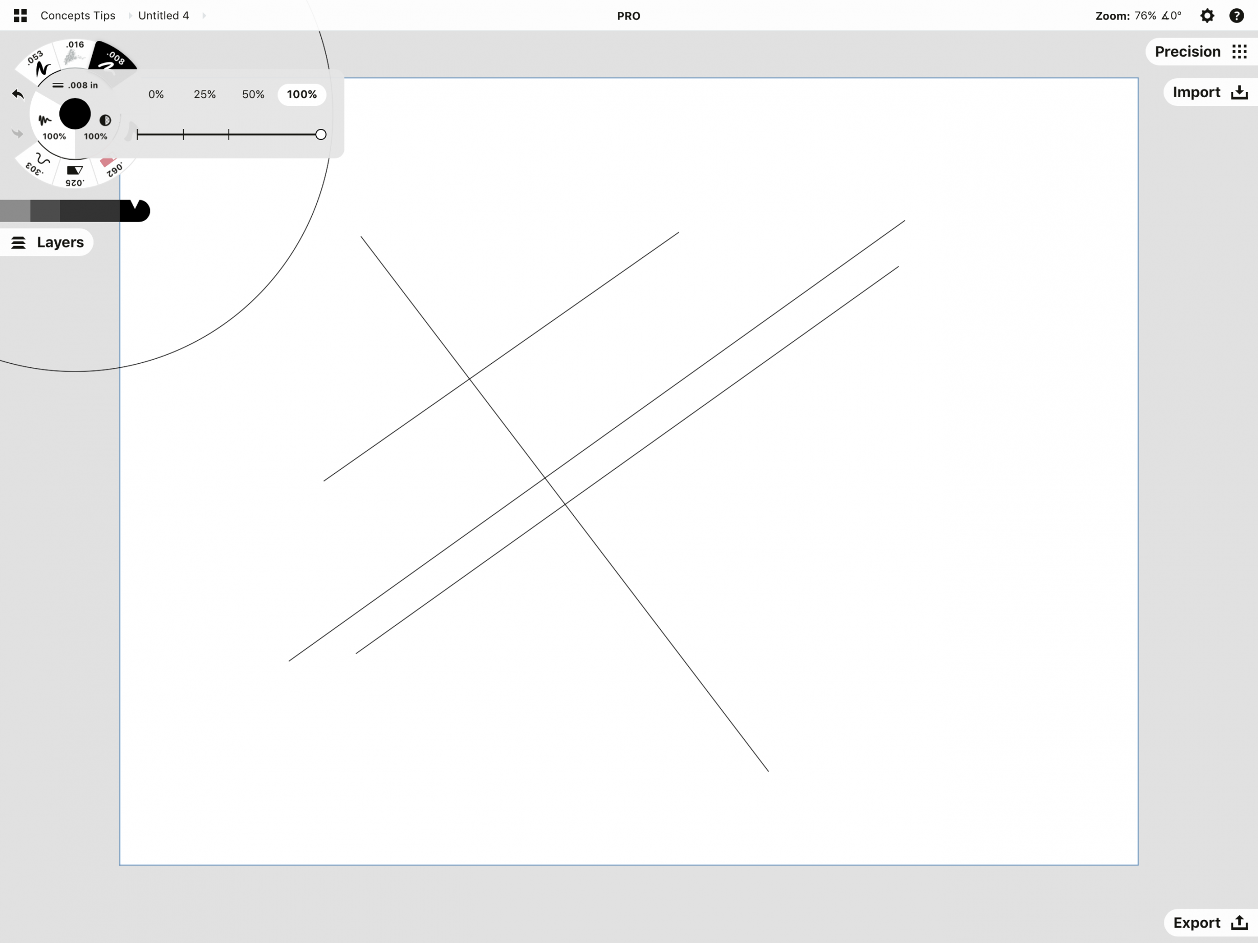 Ways to Draw a Straight Line • Concepts App • Infinite, Flexible