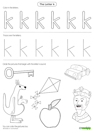 Letter K Preschool Worksheets 27