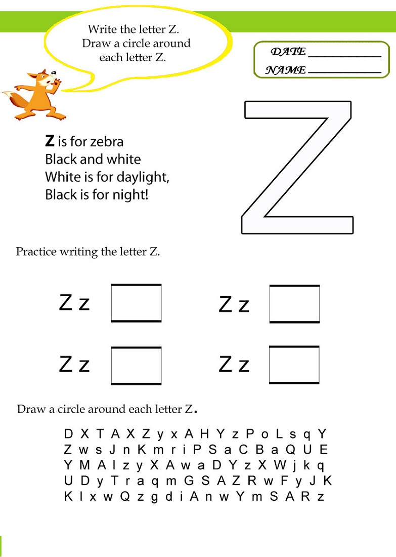 New Letter Z Preschool Worksheets 62