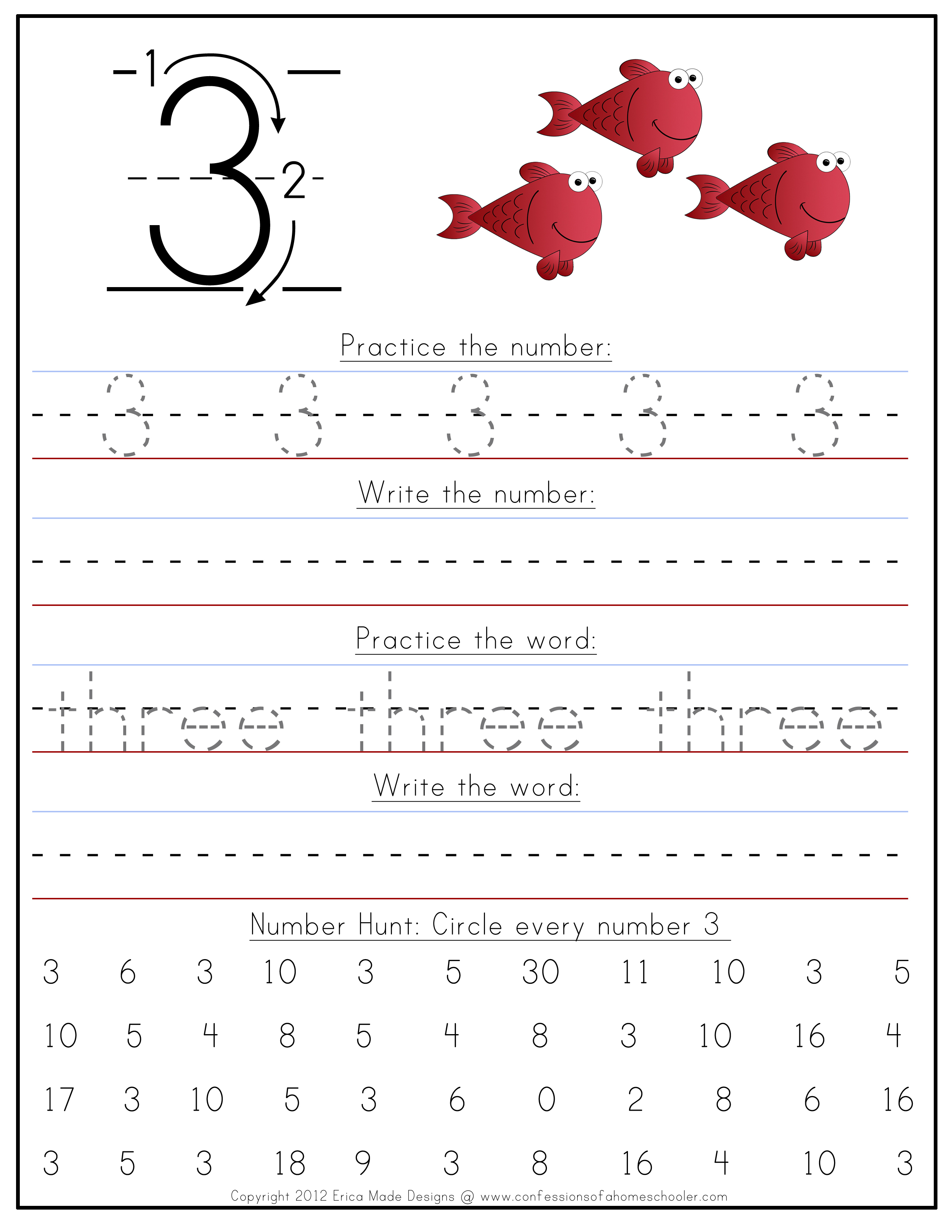 Number Worksheets For Preschoolers 35