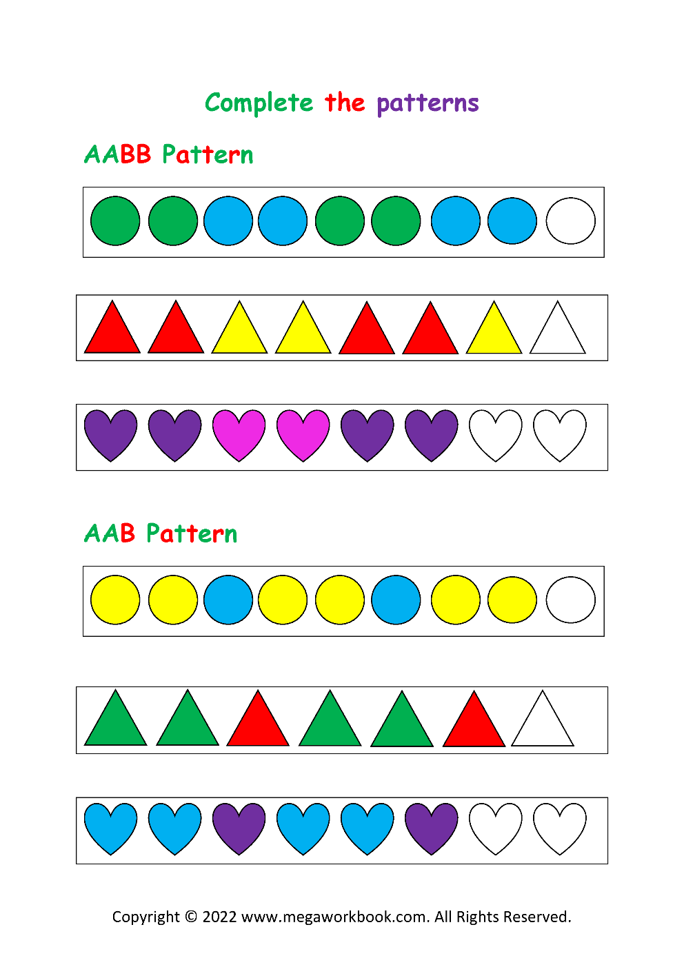 Pattern Worksheets For Preschool 26