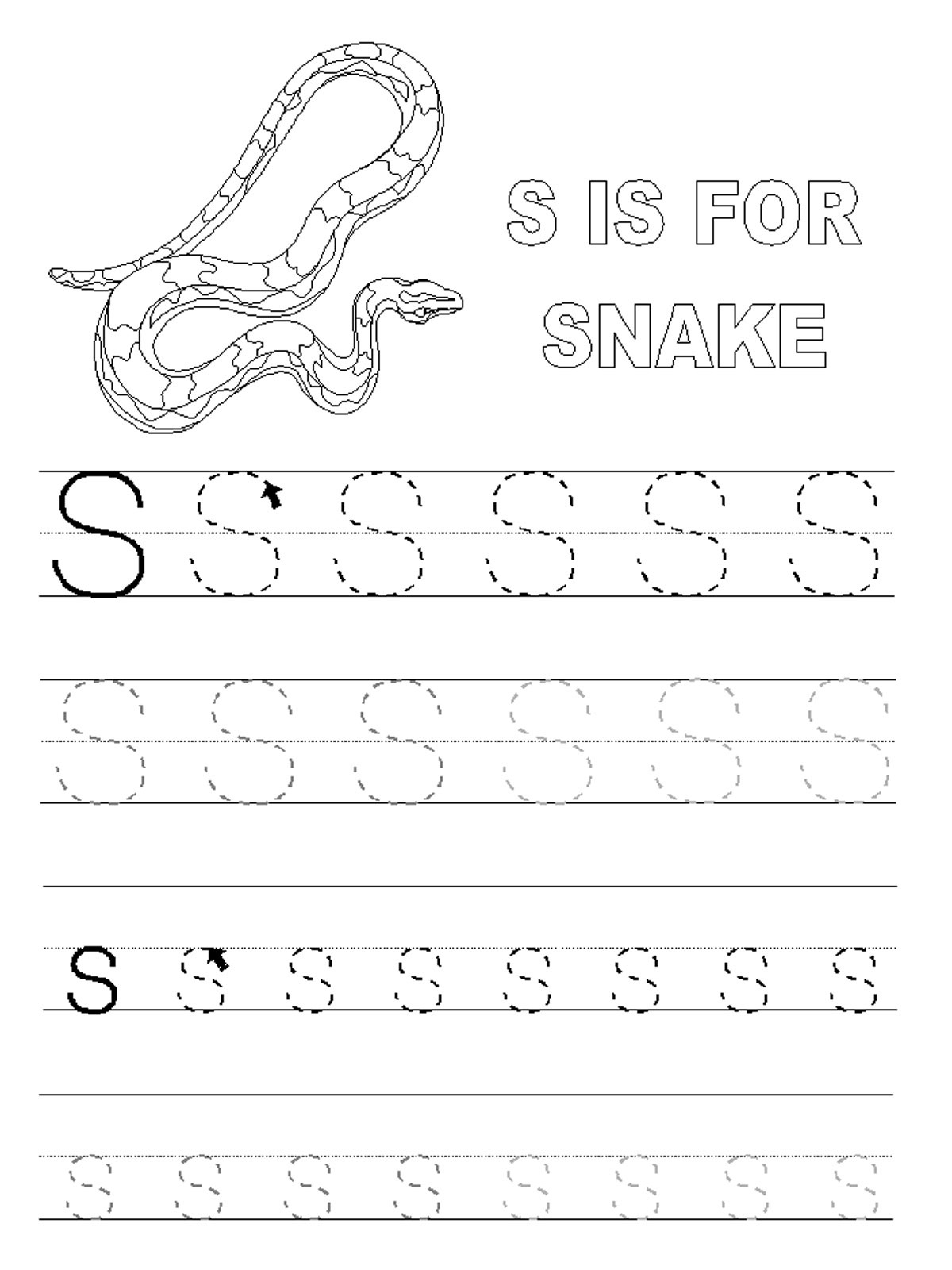 Preschool Letter S Worksheets 57