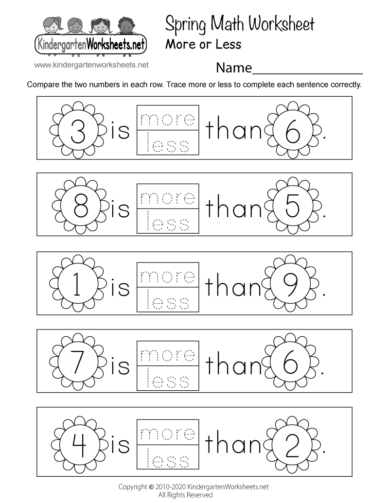 77 Math Worksheets For Kindergarteners 7