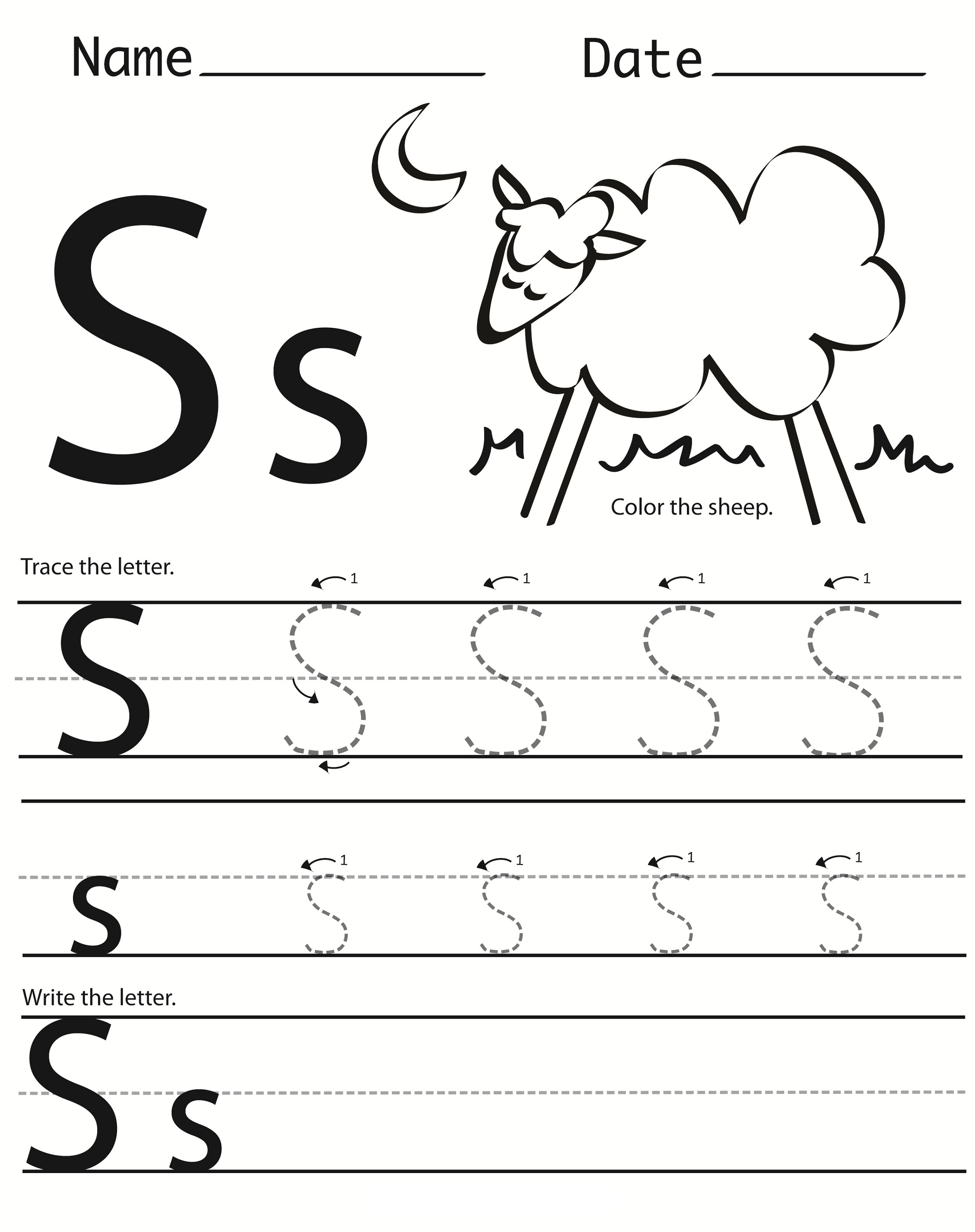 60 Kindergarten Letter S Worksheets 54