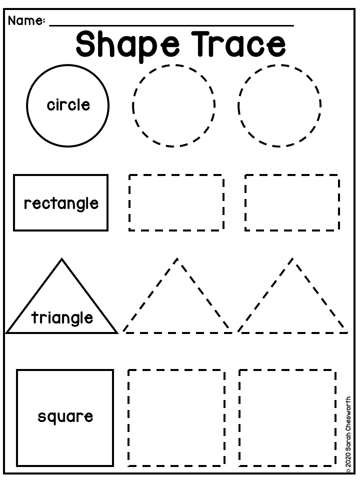 61 Worksheets For Kindergarten Shapes 51