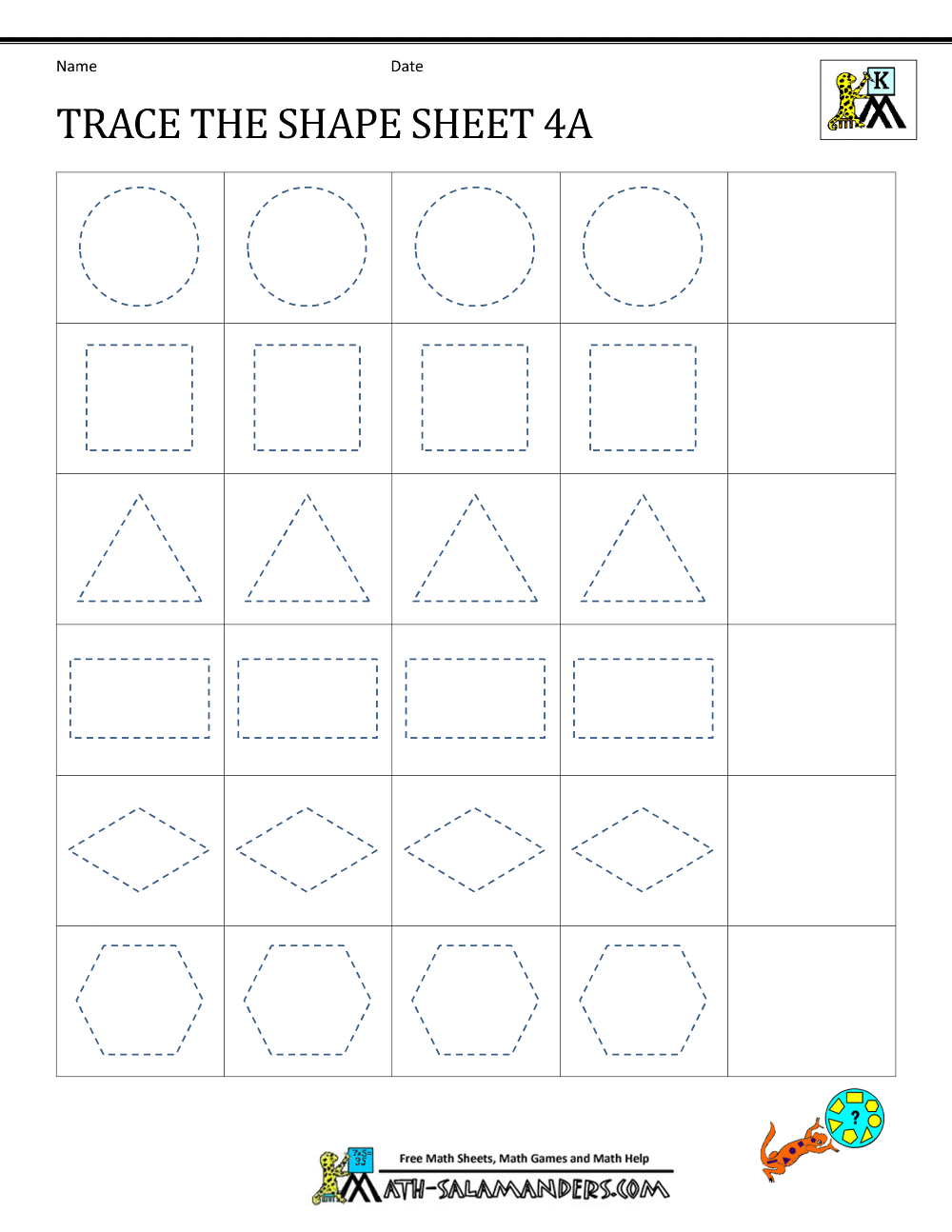 61 Worksheets For Kindergarten Shapes 53