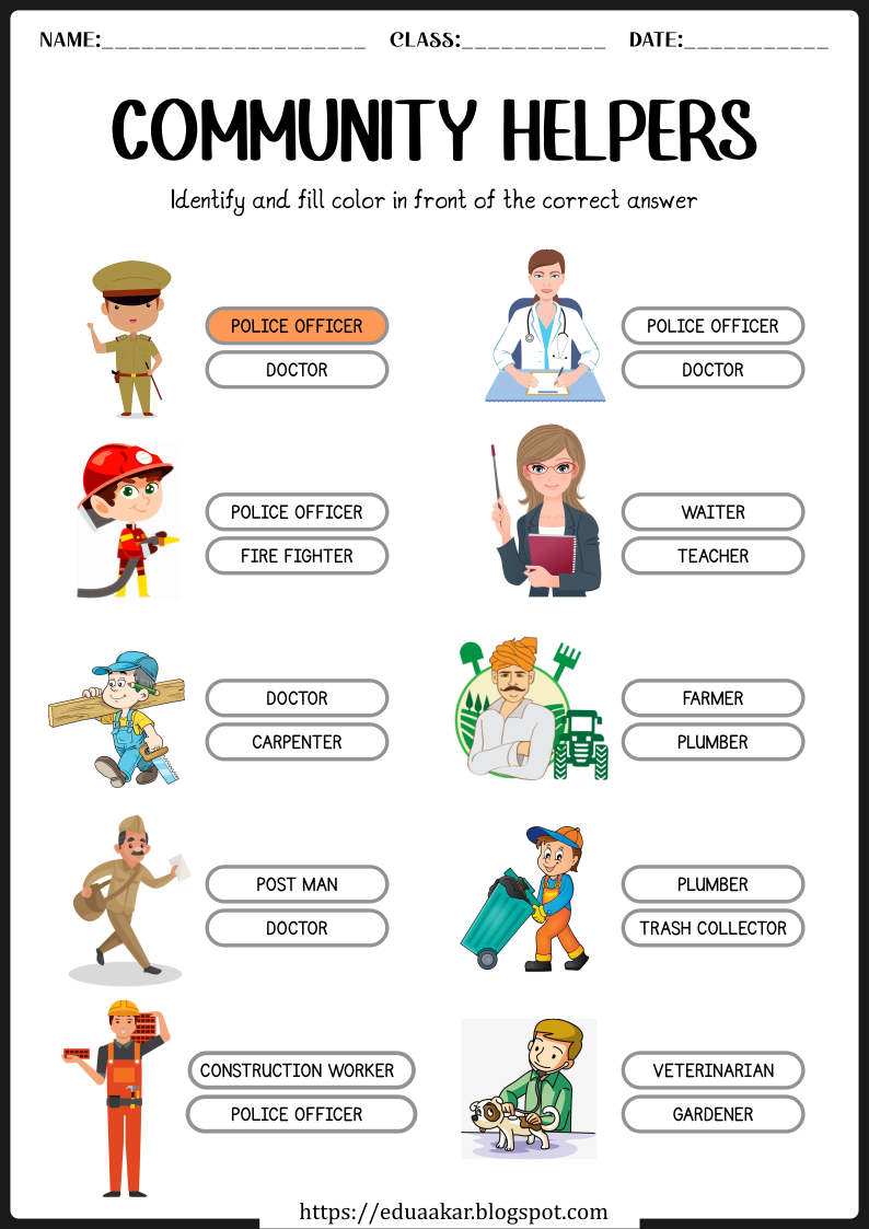 80 Preschool Community Helpers Worksheets 13