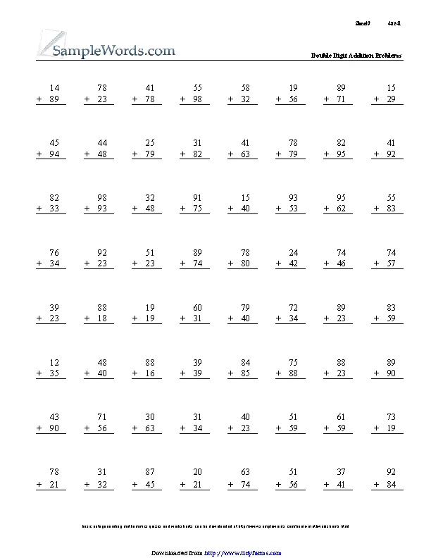 80 Printable Double Digit Addition Worksheets 31