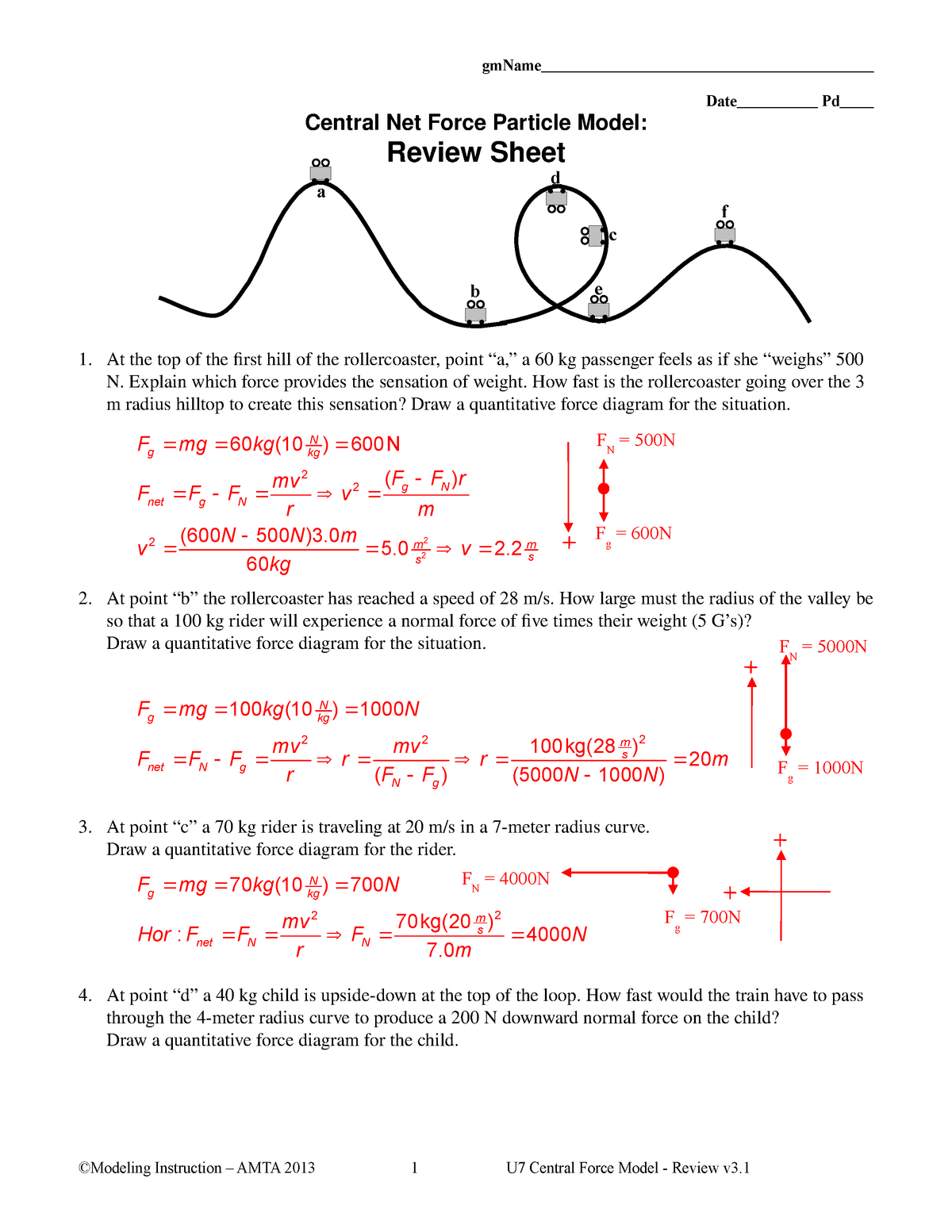 80 Printable Net Force Worksheets Answers 3