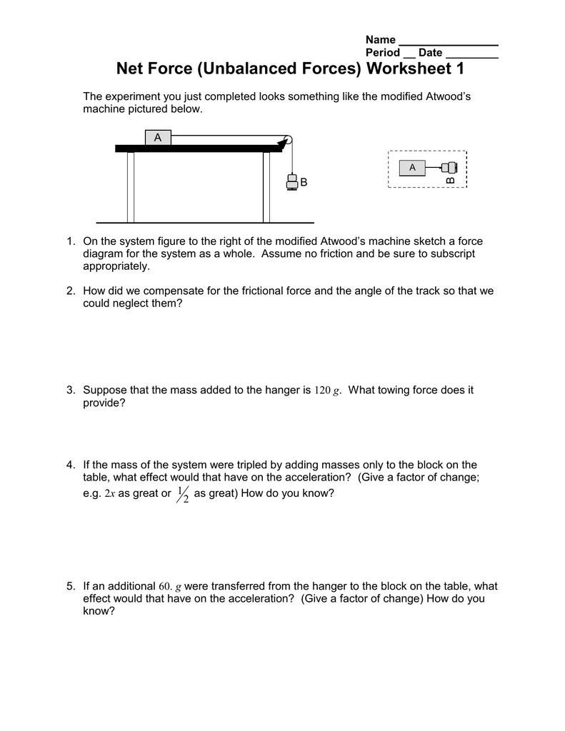 80 Printable Net Force Worksheets Answers 8