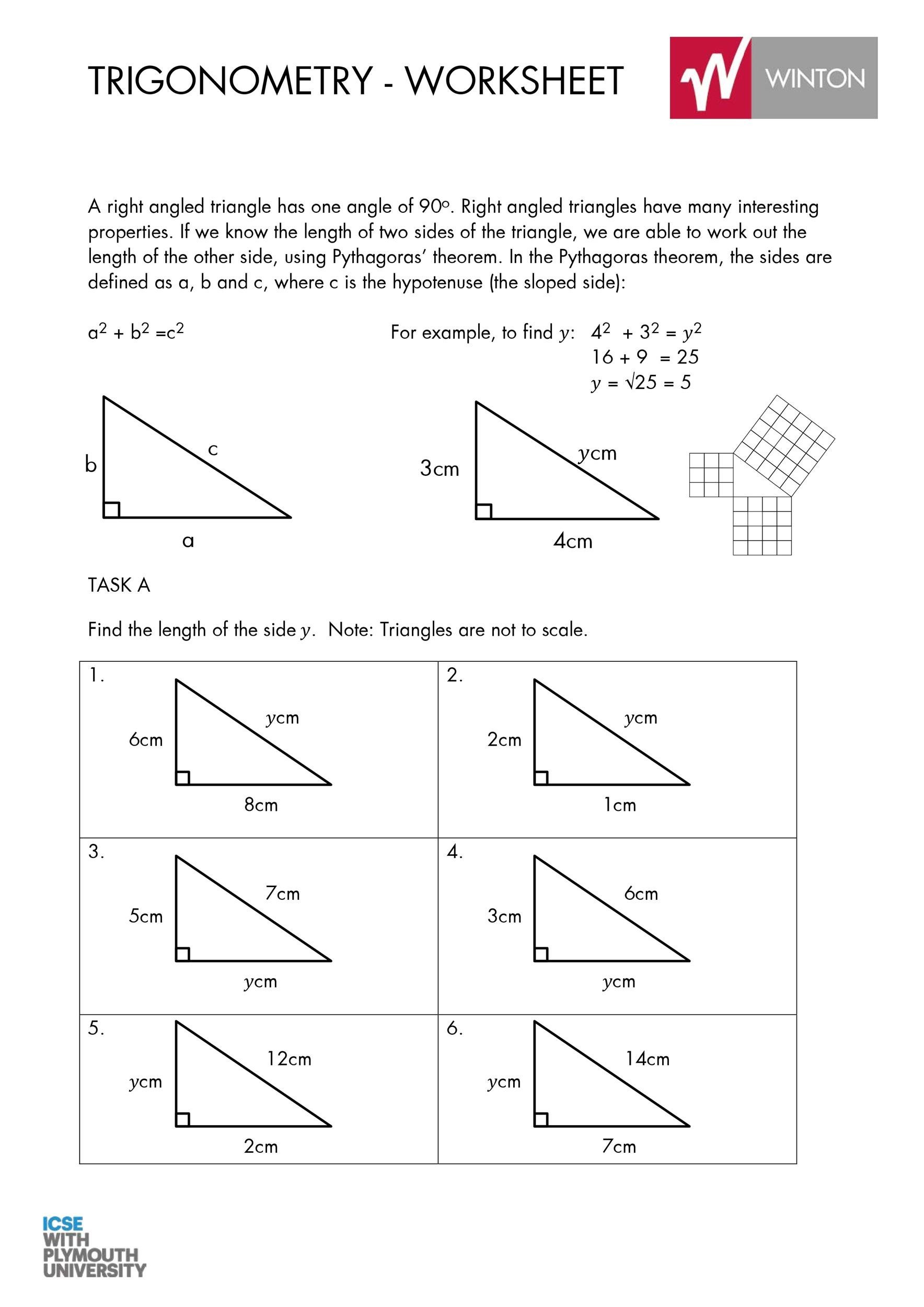 80 Printable The Pythagorean Theorem Worksheets 72