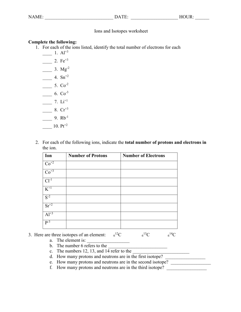 90 Isotope Practice Worksheets Answers 3