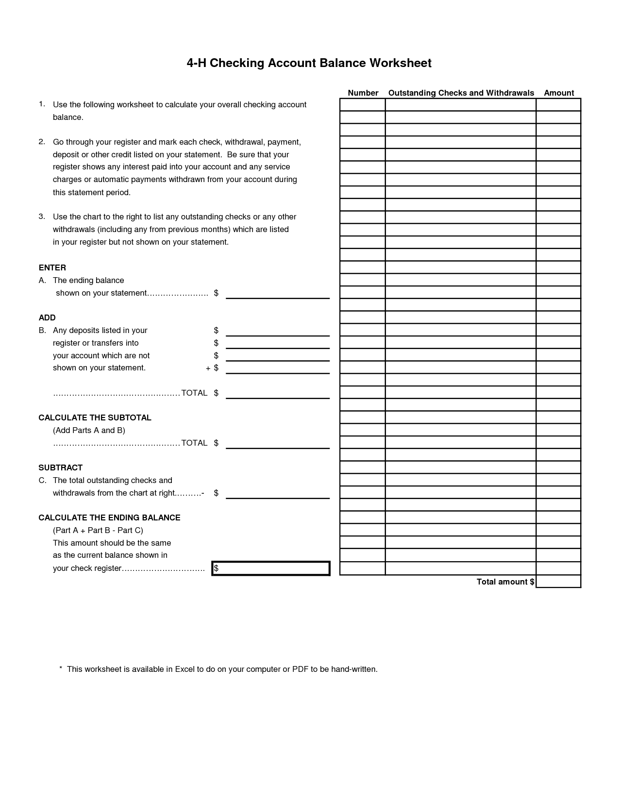 Get 85 Balancing A Checkbook Worksheets Ideas 47