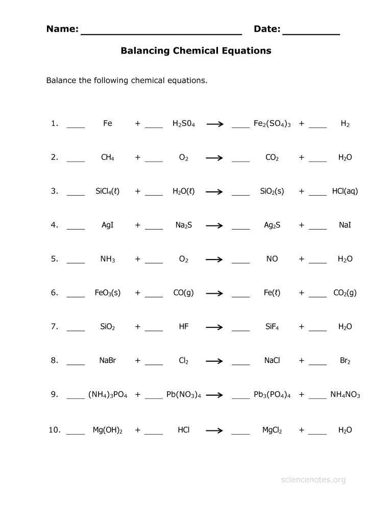 Best 50 Balancing Equations Worksheets Answers Ideas 24