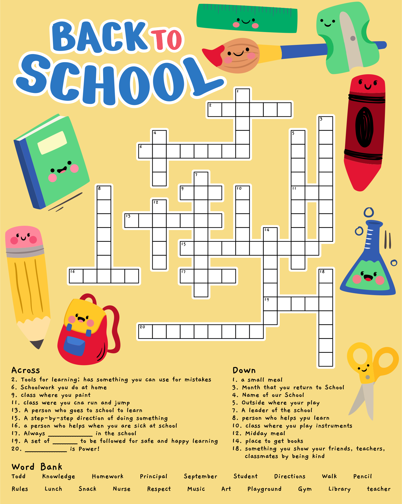 Get 85 Back-To-School Crossword Puzzles Ideas 57