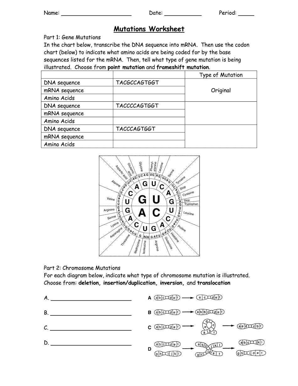 Best 45 Mutations Worksheets Answer Key Ideas 30