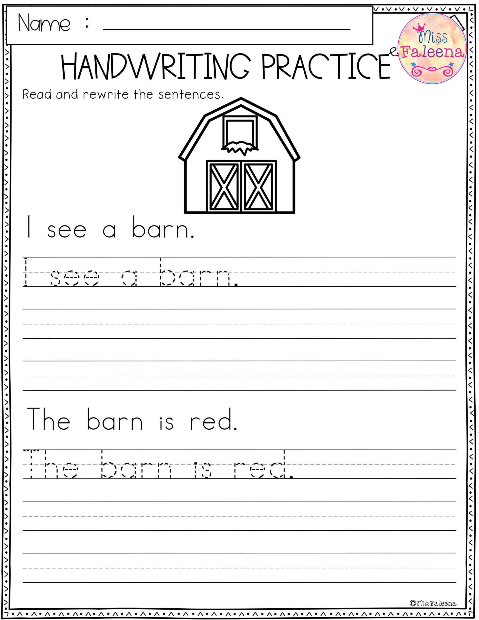 20 1St Grade Writing Practice Worksheets