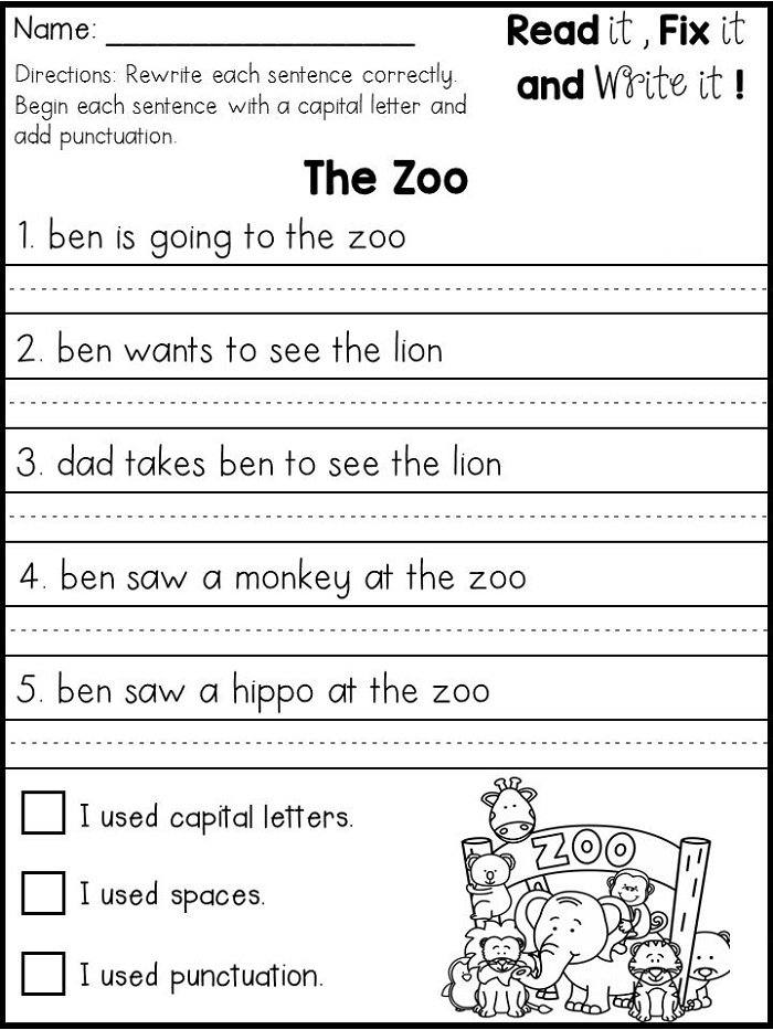20 1St Grade Writing Practice Worksheets